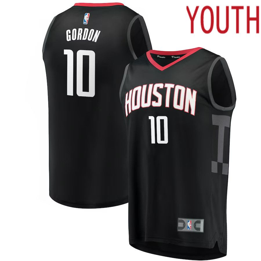 Youth Houston Rockets #10 Eric Gordon Fanatics Branded Black Fast Break Replica NBA Jersey